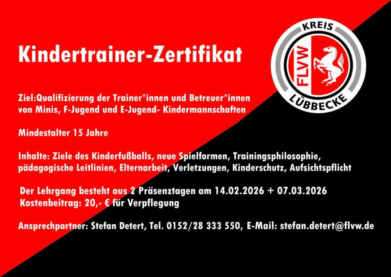 Kindertrainerzertifikat im Kreis Lübbecke
