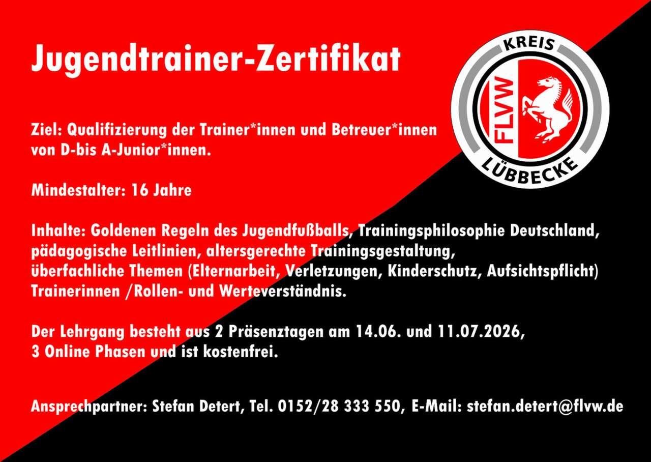 Jugendtrainerzertifikat im Kreis Lübbecke